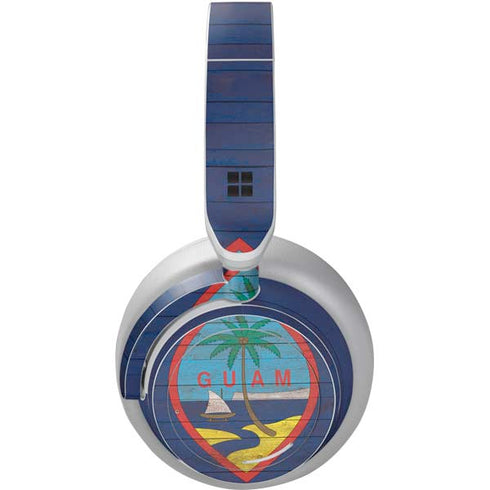 Guam Flag Dark Wood Surface Headphones Skin